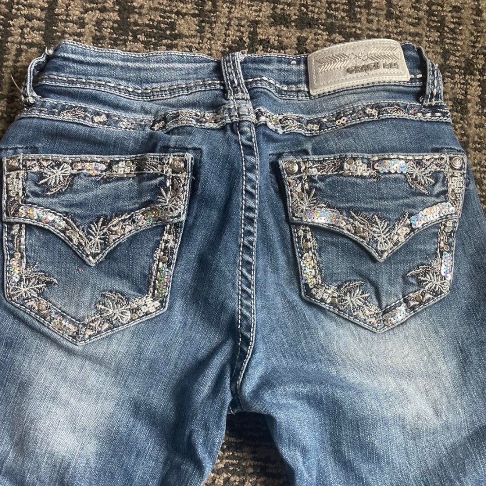 Grace in LA Embroidered Size 26 Skinny Jeans